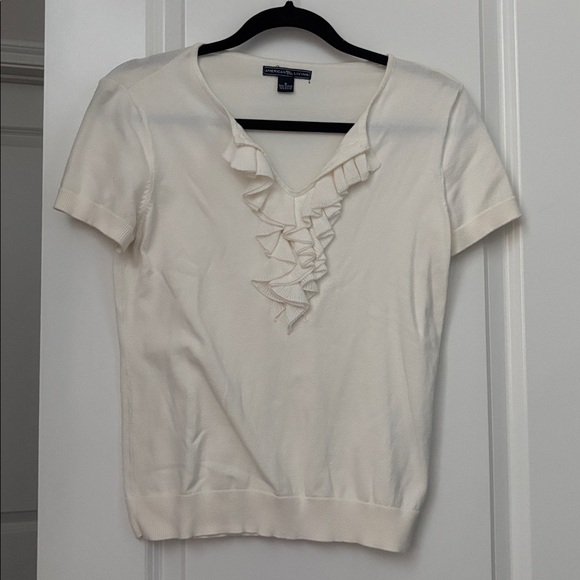 American Living Tops - American Living White Ruffle Top